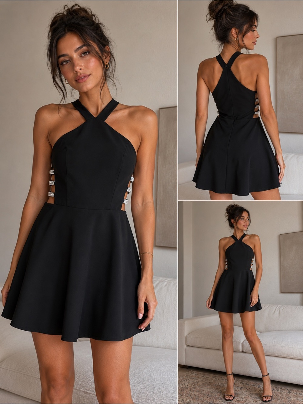 Speechless Black Halter Sundress Cocktail Size 9